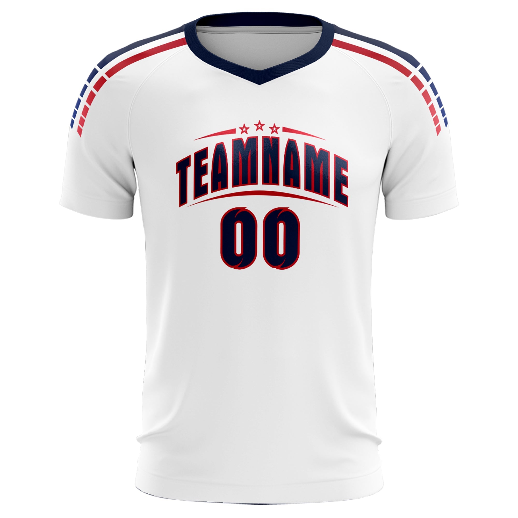 Benutzerdefinierte weiß gestreifte Quick Dry Tops Fußball Kits Jersey