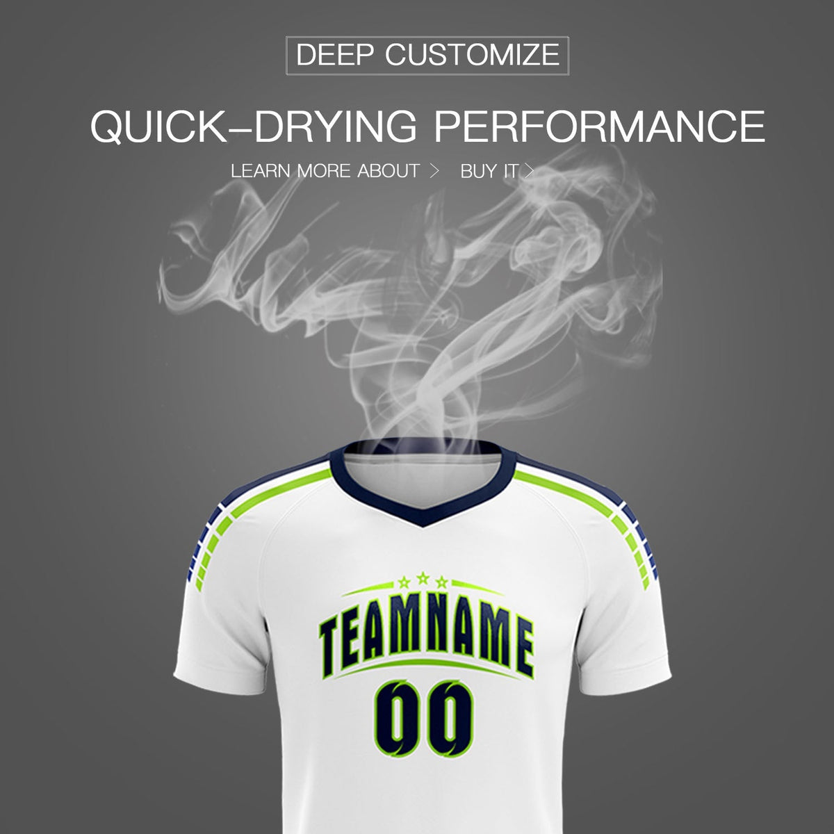 Custom White Raglan Shoulder Striped Football Kit Jersey