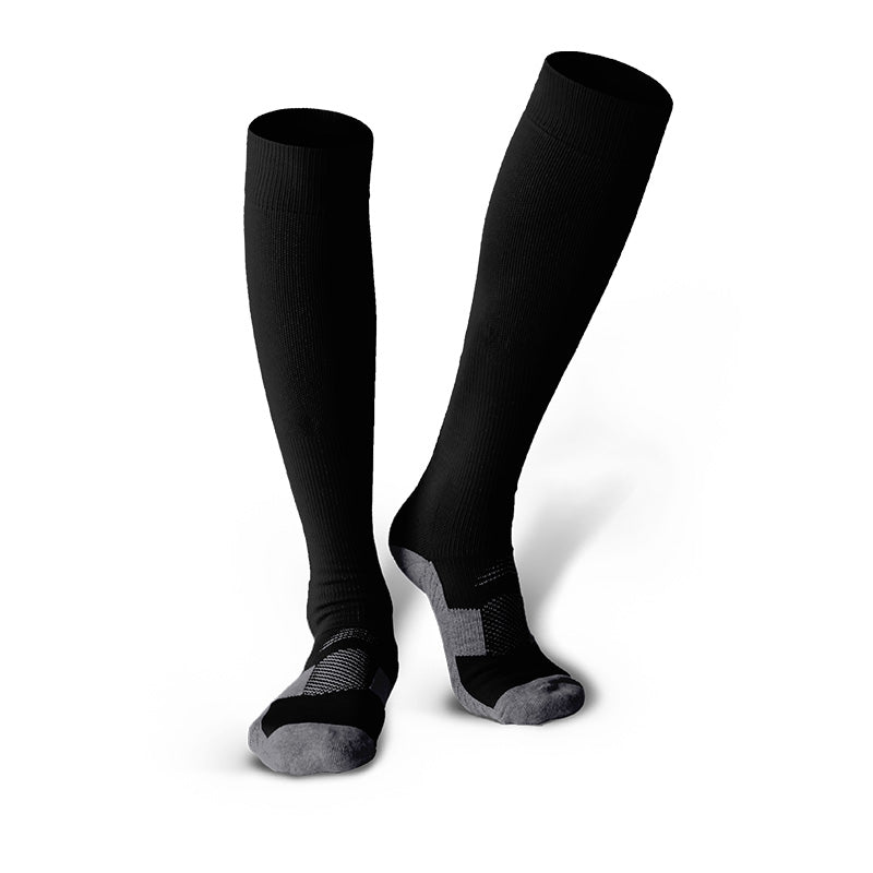 Chaussettes de football unisexes classiques noires pour jeunes et adultes