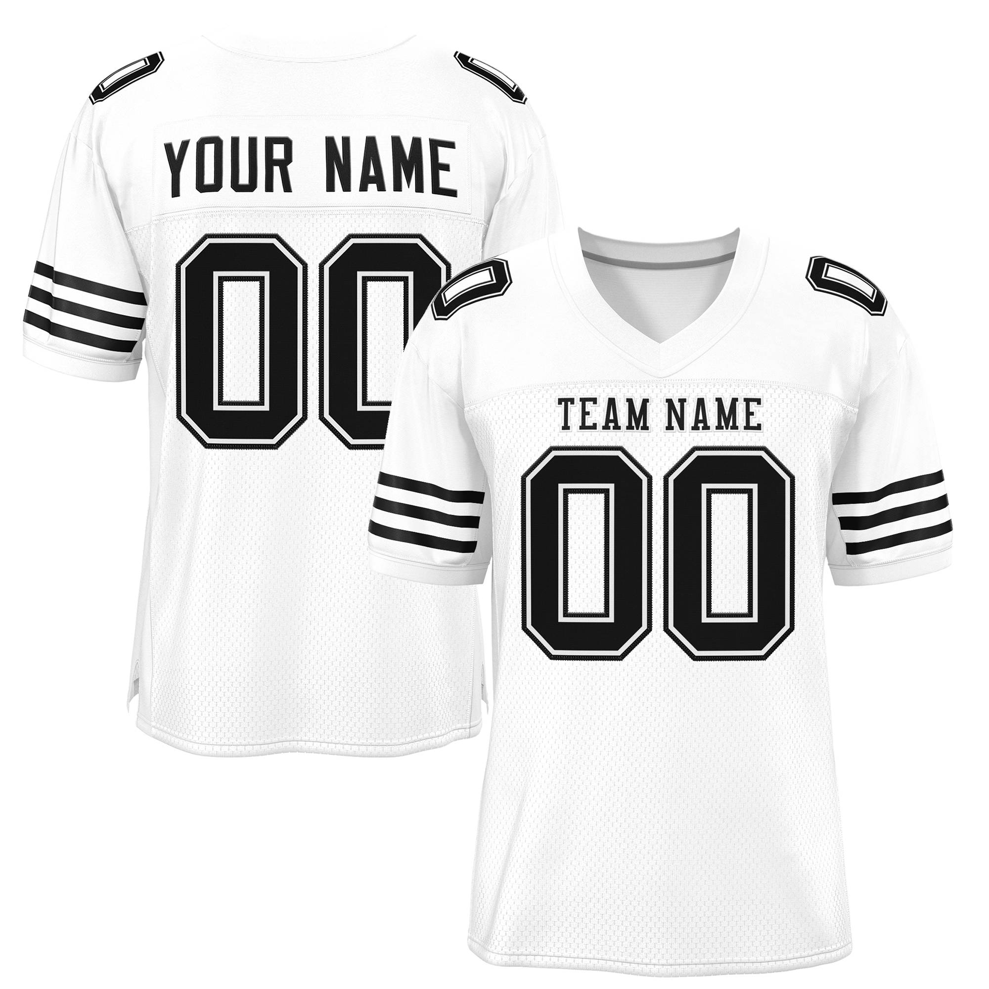 Custom White Black Classic Style Mesh Authentic American Football Jersey| KXKSHOP