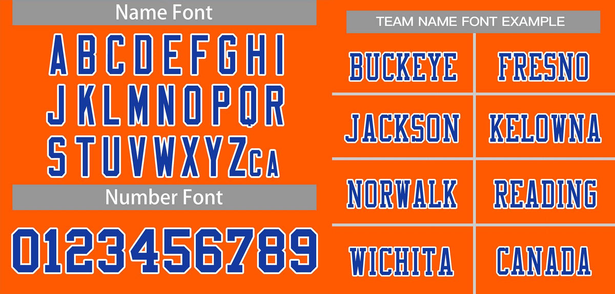 Custom Orange Royal-White Classic Style Mesh Authentic American Football Jersey| KXKSHOP