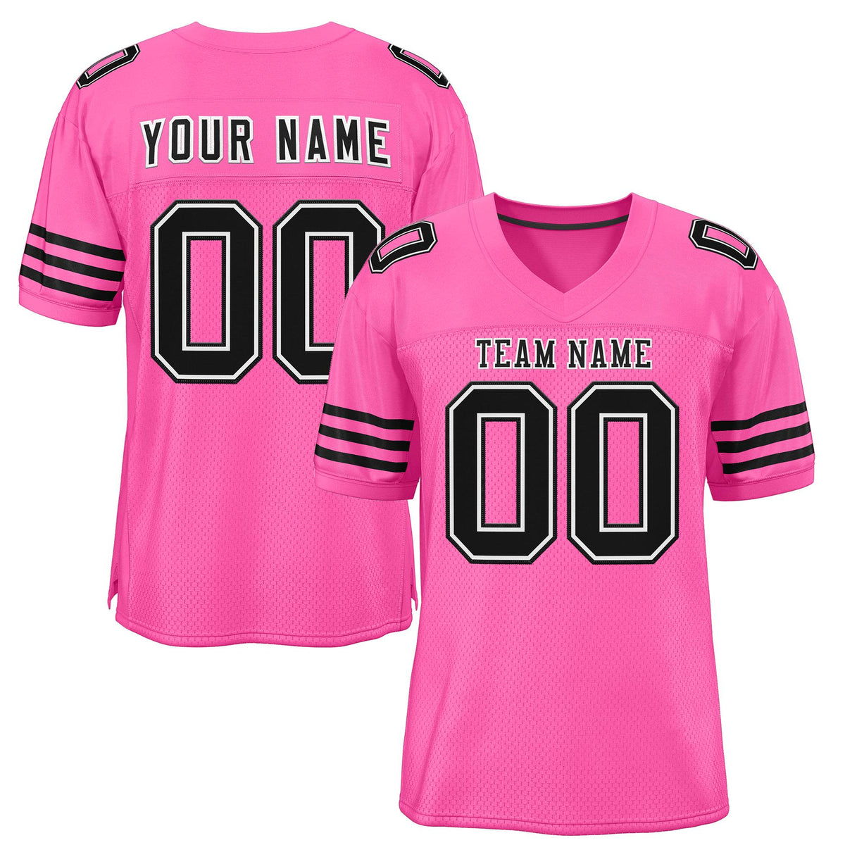 Custom Pink Black Classic Style Mesh Authentic American Football Jersey| KXKSHOP