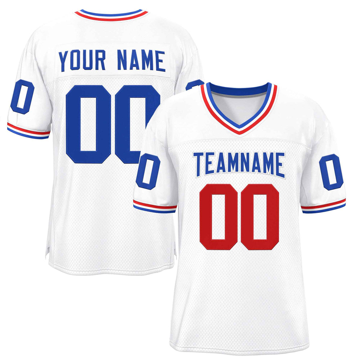 Custom White Royal-White Classic Style Authentic American Football Jersey| KXKSHOP