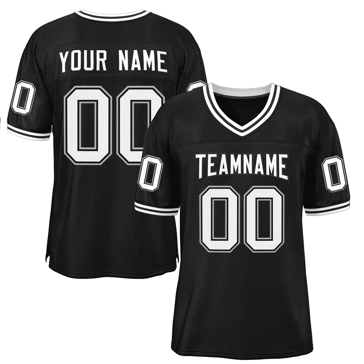 Custom Black White-Black Classic Style Authentic American Football Jersey| KXKSHOP