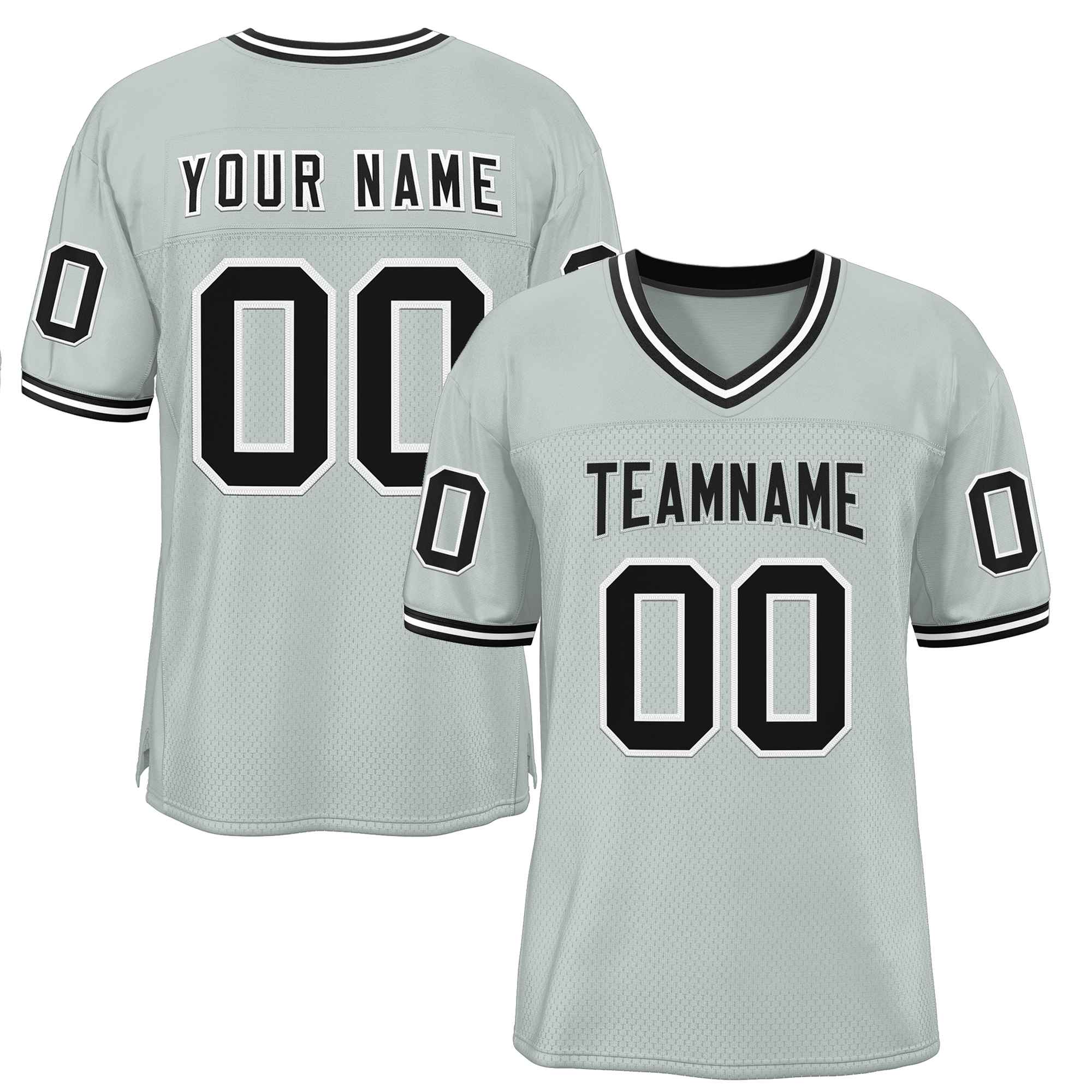 Custom Silver Black-Gray Classic Style Authentic American Football Jersey| KXKSHOP