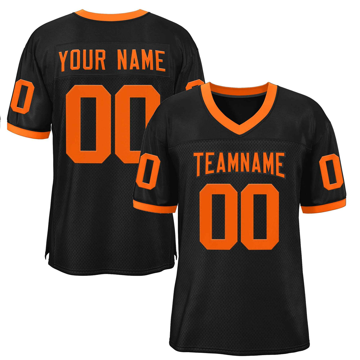 Custom Black Orange-Black Classic Style Authentic American Football Jersey| KXKSHOP
