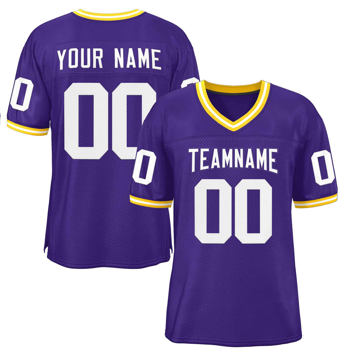 Custom Purple White-Purple Classic Style Authentic American Football Jersey| KXKSHOP