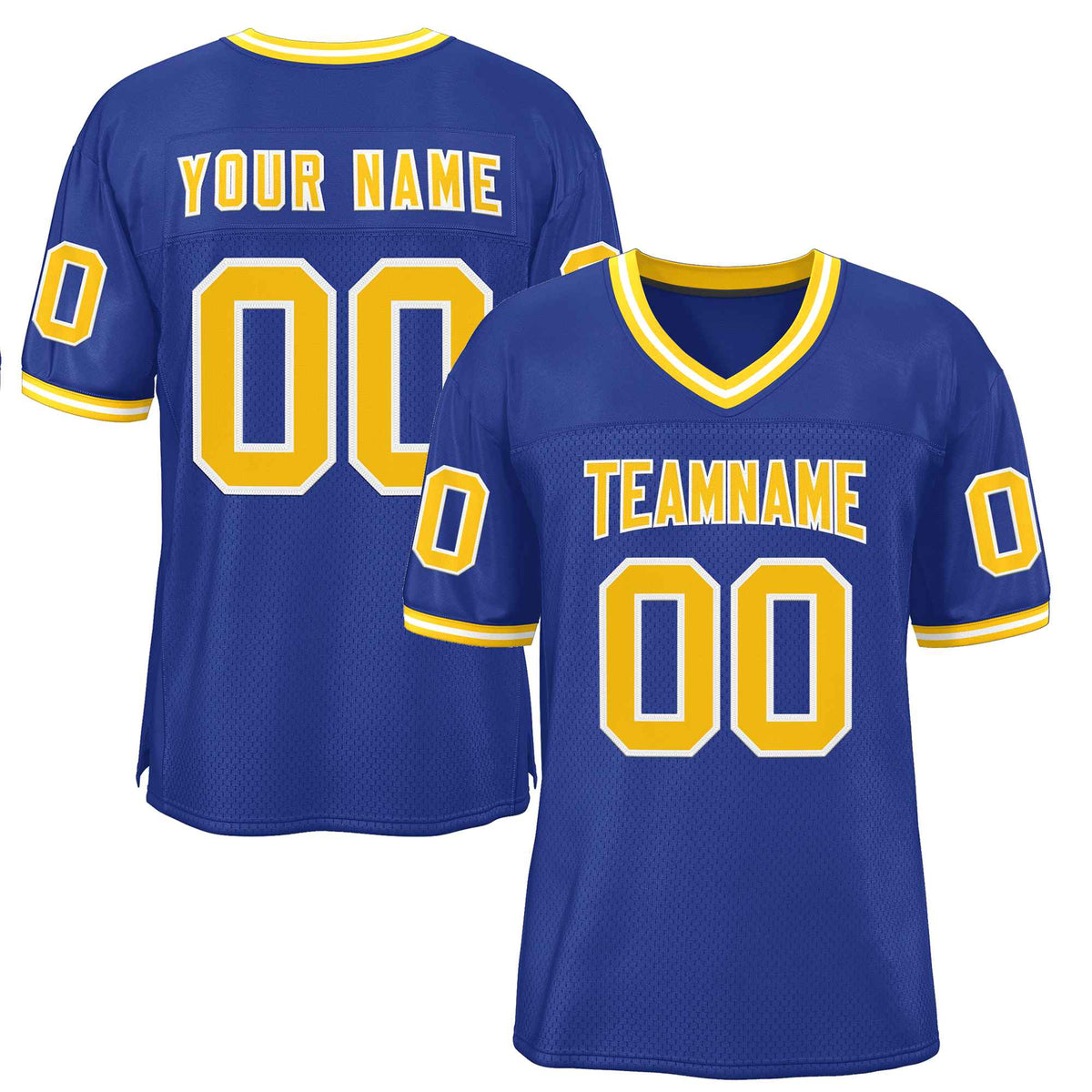 Custom Royal Gold-White Classic Style Authentic American Football Jersey| KXKSHOP