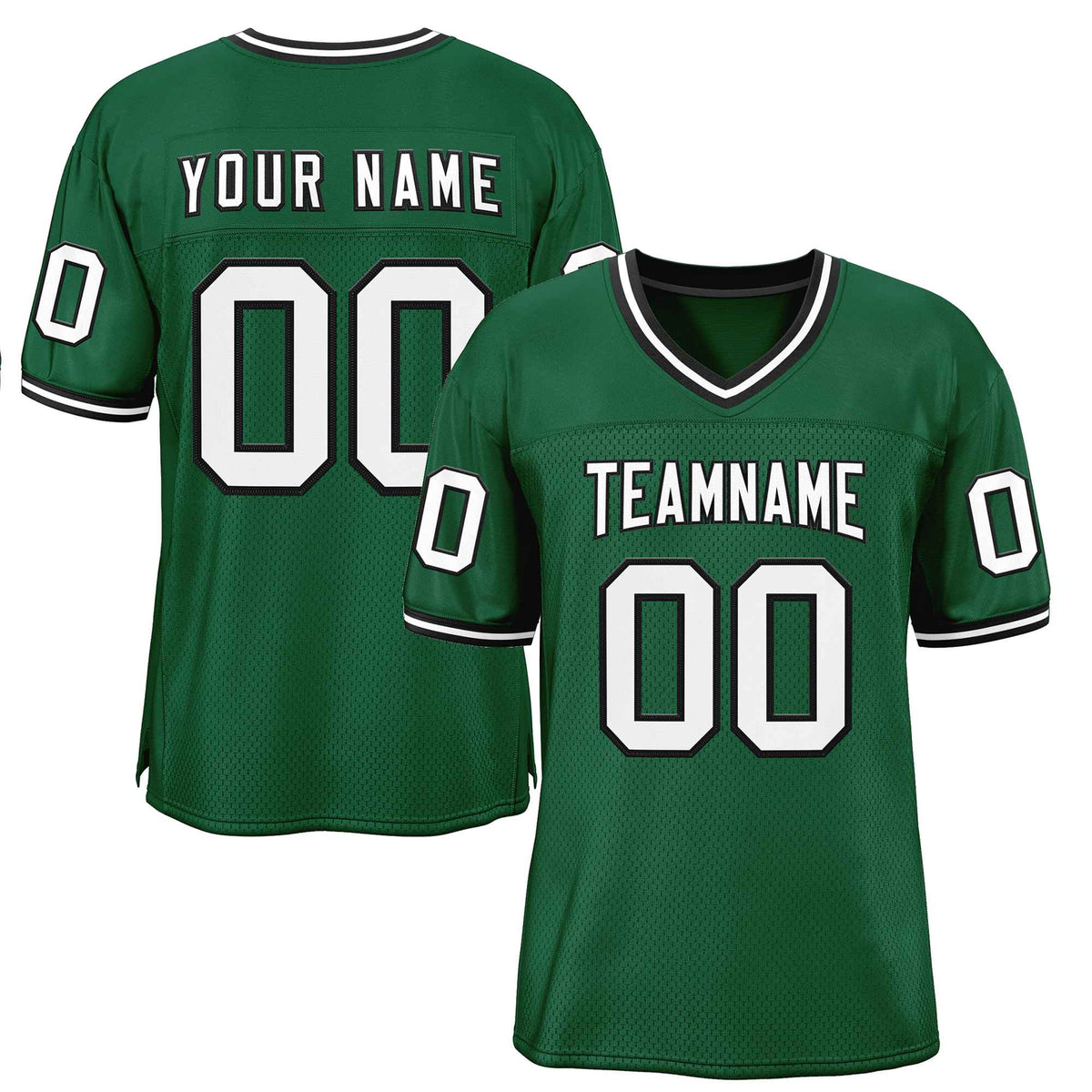 Custom Green White-Black Classic Style Authentic American Football Jersey| KXKSHOP