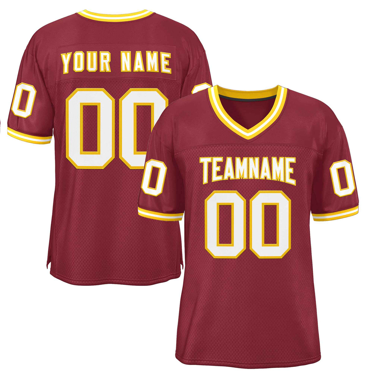 Custom Cardinal White-Gold Classic Style Authentic American Football Jersey| KXKSHOP