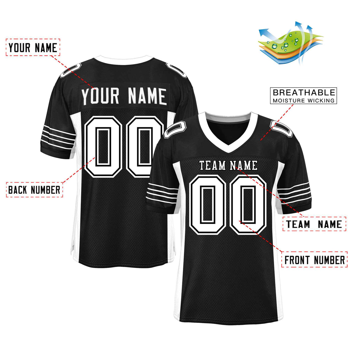 Custom Red Navy-White Classic Style Mesh American Football Jersey | KXKSHOP