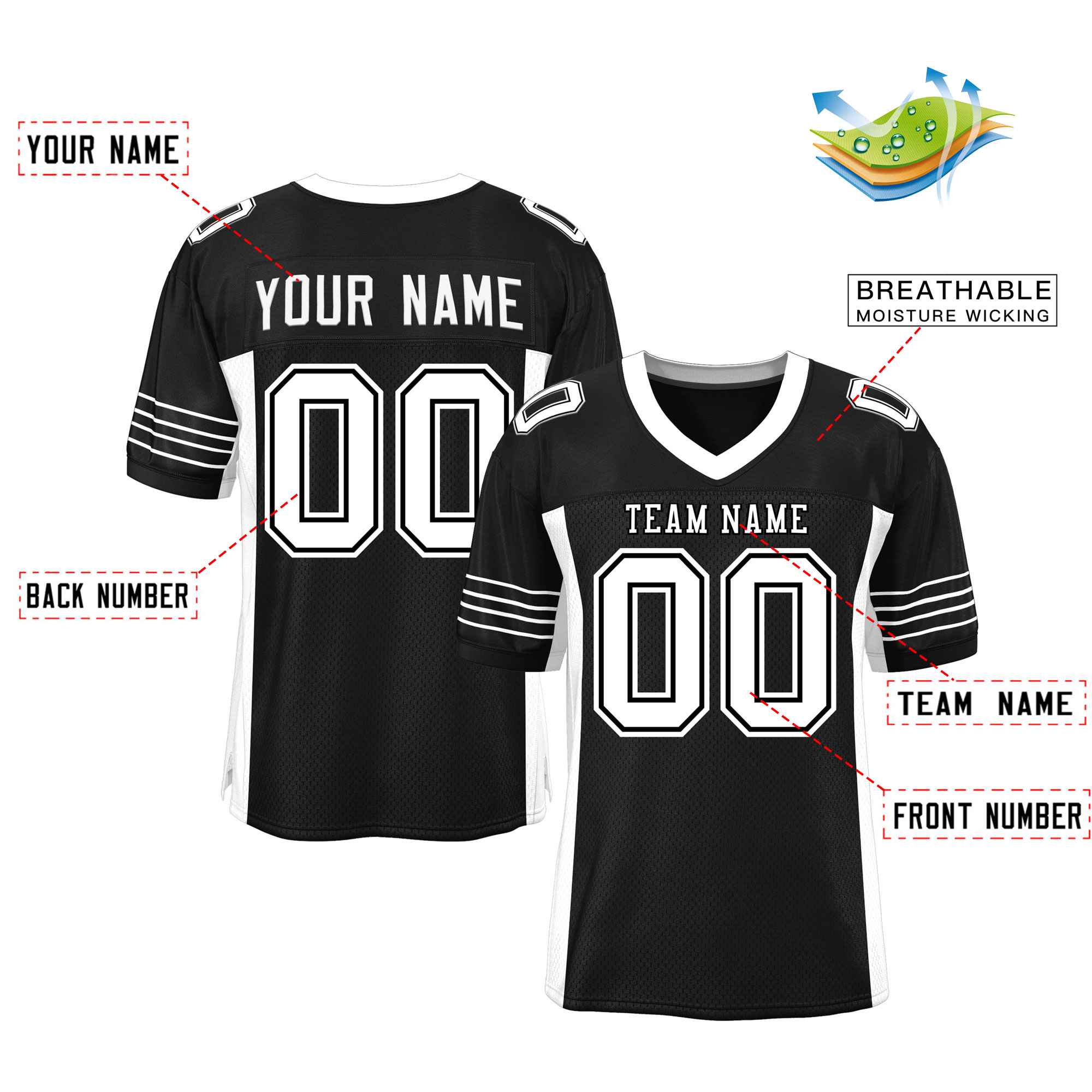 Custom Red Navy-White Classic Style Mesh American Football Jersey | KXKSHOP