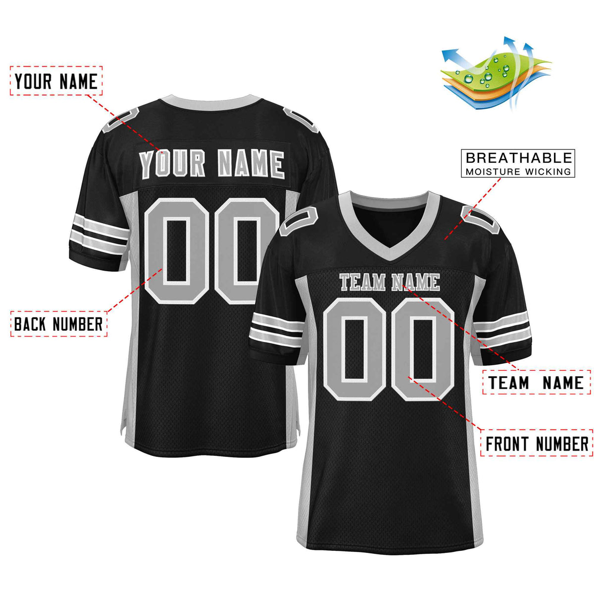 Custom Red Navy-White Classic Style Mesh American Football Jersey | KXKSHOP