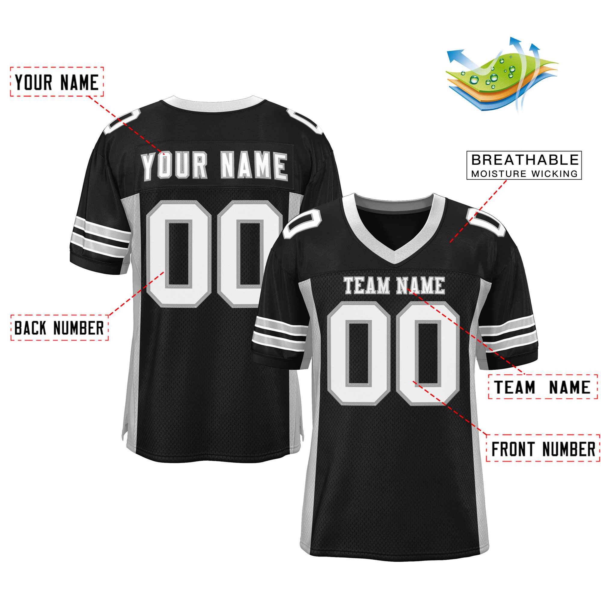 Custom Red Navy-White Classic Style Mesh American Football Jersey | KXKSHOP