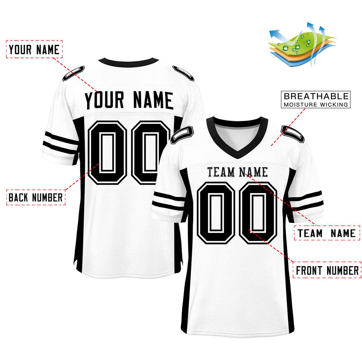 Custom Red Navy-White Classic Style Mesh American Football Jersey | KXKSHOP