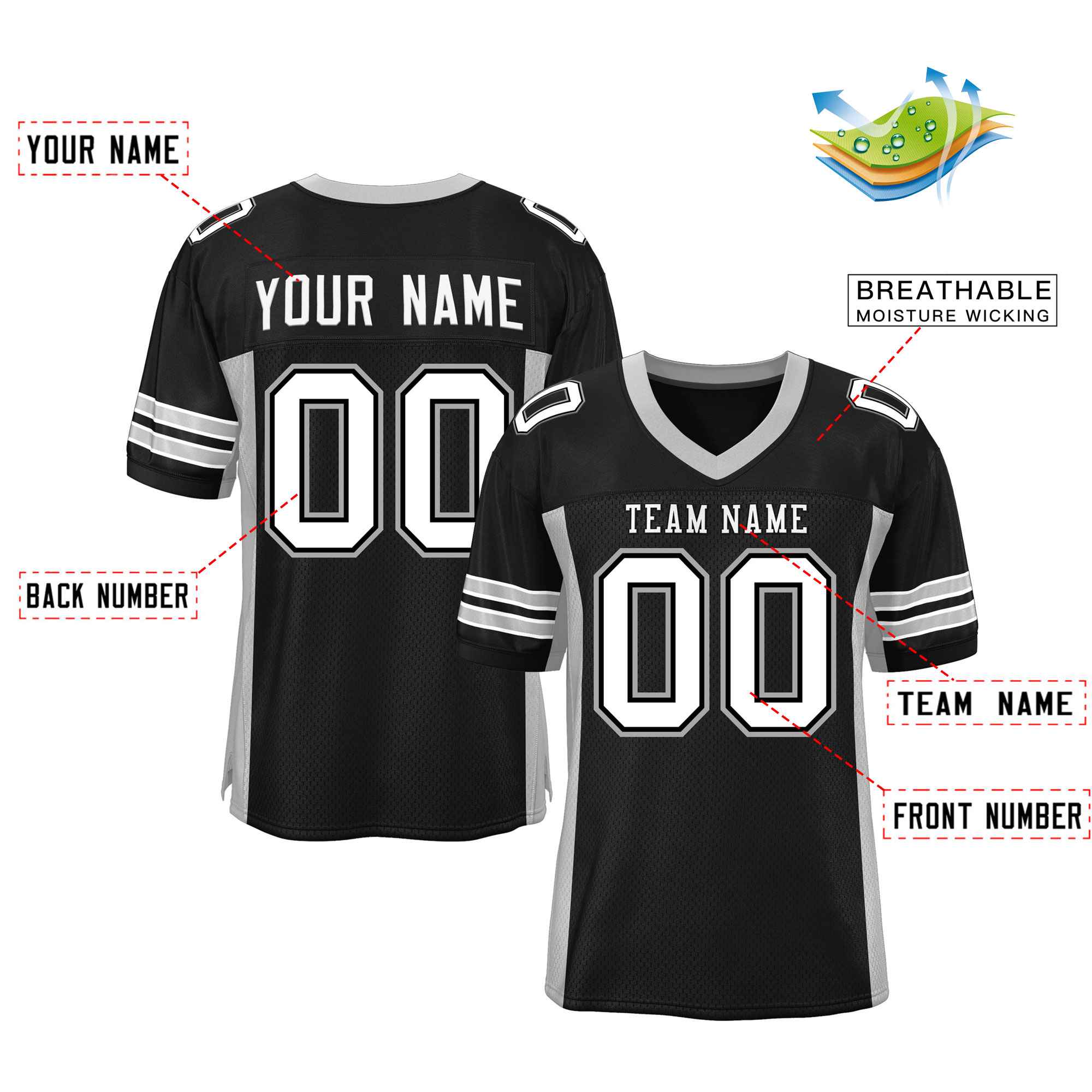 Custom Red Navy-White Classic Style Mesh American Football Jersey | KXKSHOP