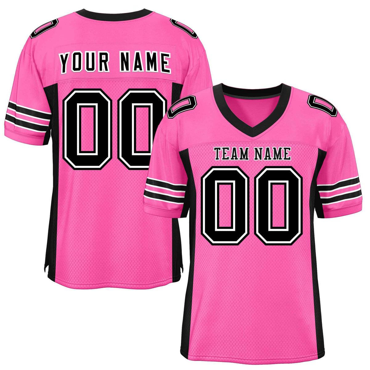 Custom Pink Black Insert Color Design Mesh American Football Jersey | KXKSHOP