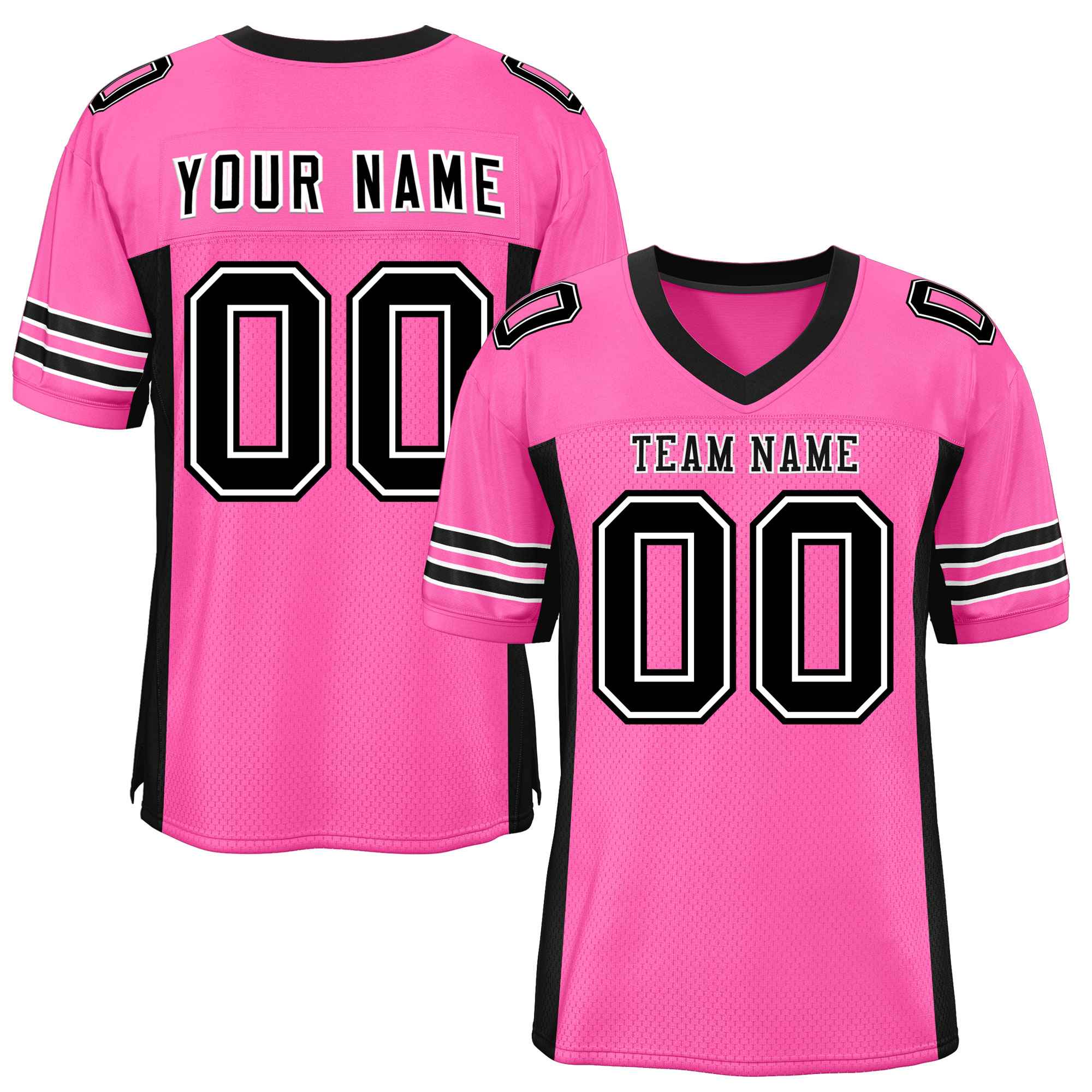 Custom Pink Black Insert Color Design Mesh American Football Jersey | KXKSHOP