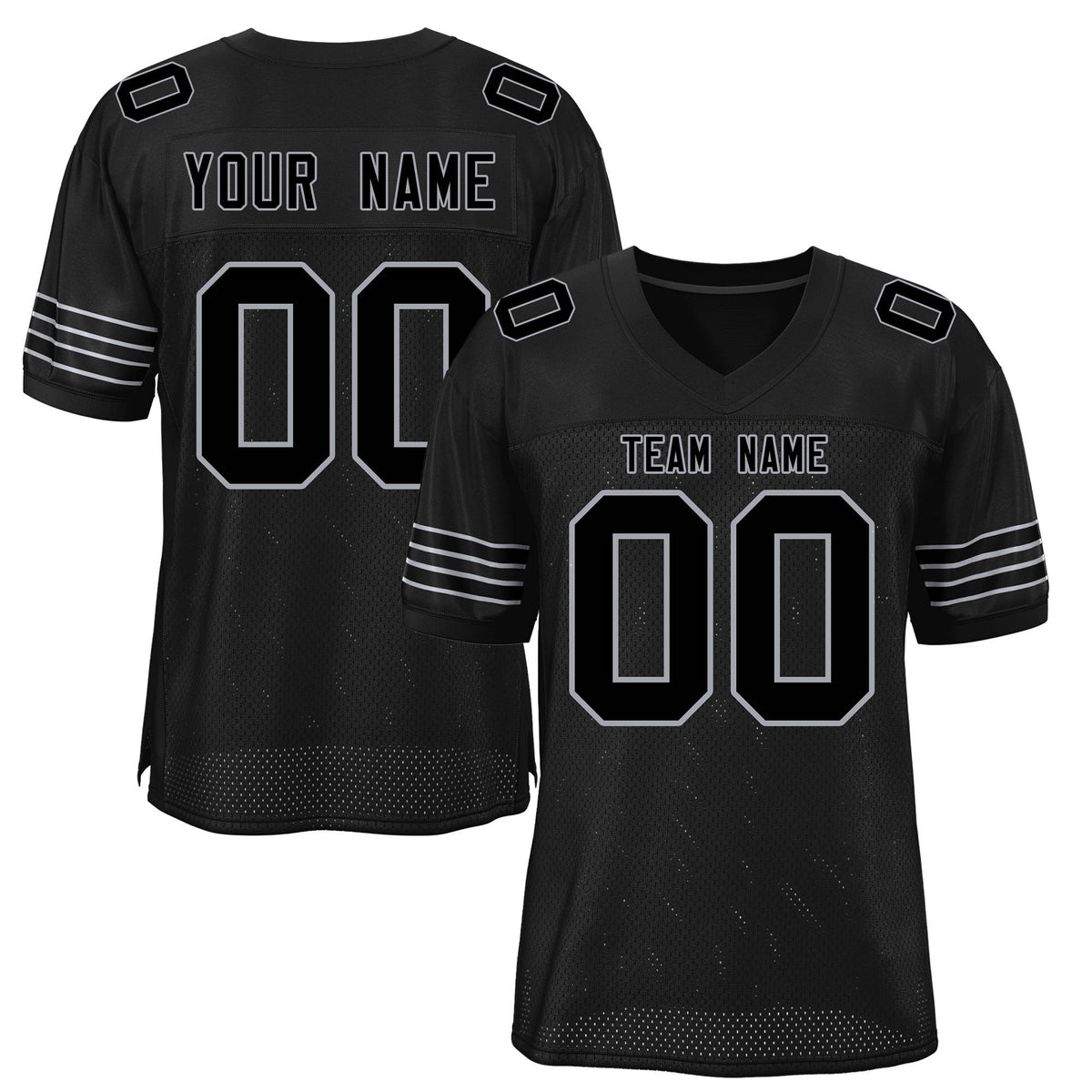 Custom Black Grey Classic Style Mesh Authentic American Football Jersey| KXKSHOP