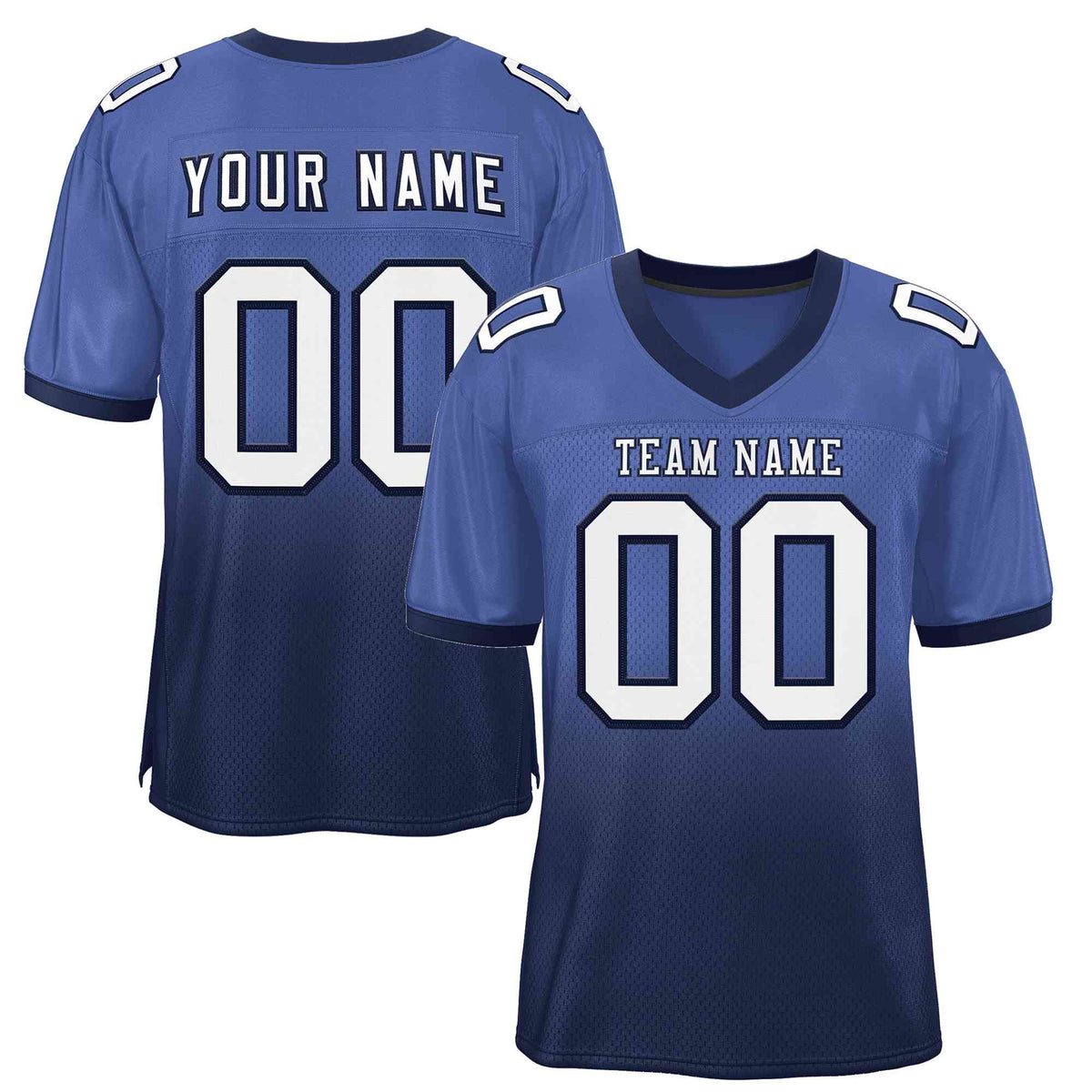 Custom Royal Navy White-Navy Gradient Fashion Outdoor Authentic American Football Jersey| KXKSHOP