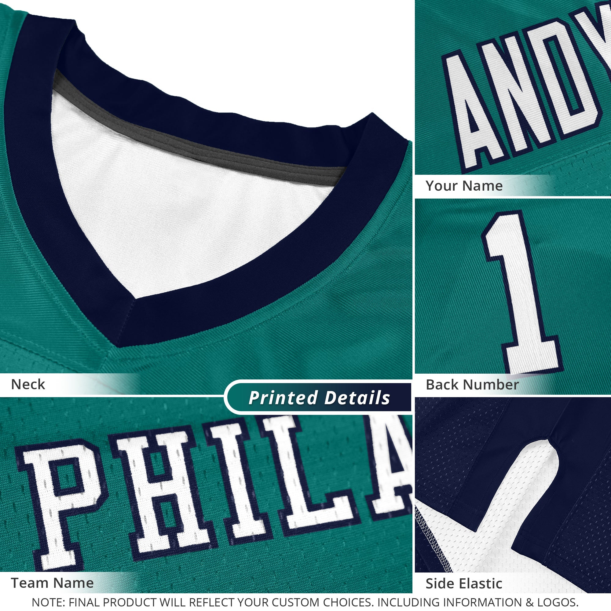 Custom Mesh Football Jersey Personalized Gradient Fashion Athletic Sports Shirt