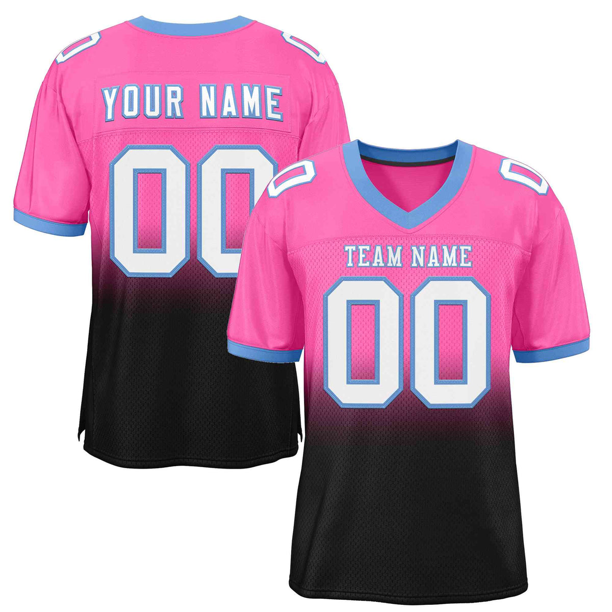 Custom Pink Black-White Gradient Fashion Outdoor Authentic American Football Jersey| KXKSHOP