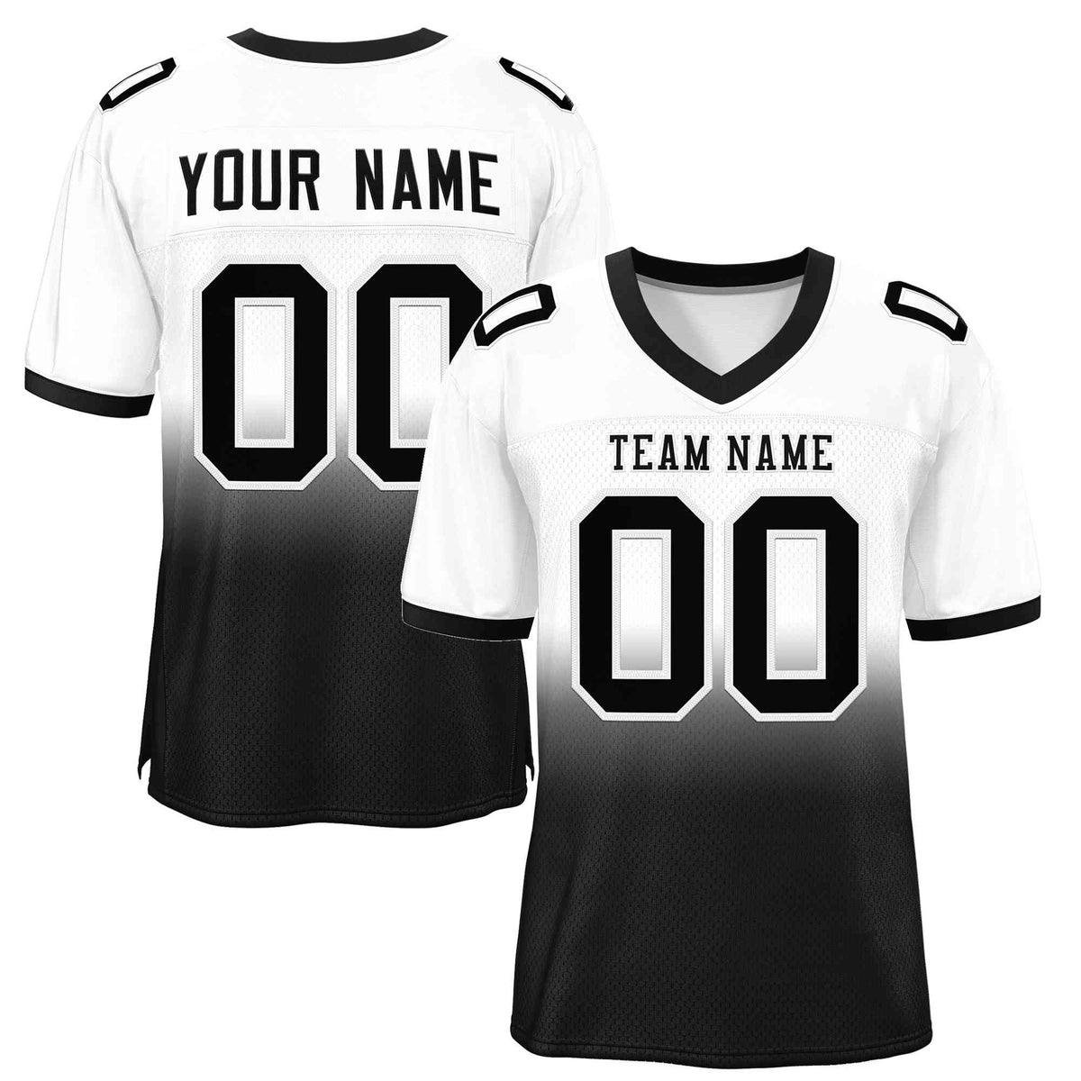 Custom White Black Gradient Fashion Outdoor Authentic American Football Jersey| KXKSHOP