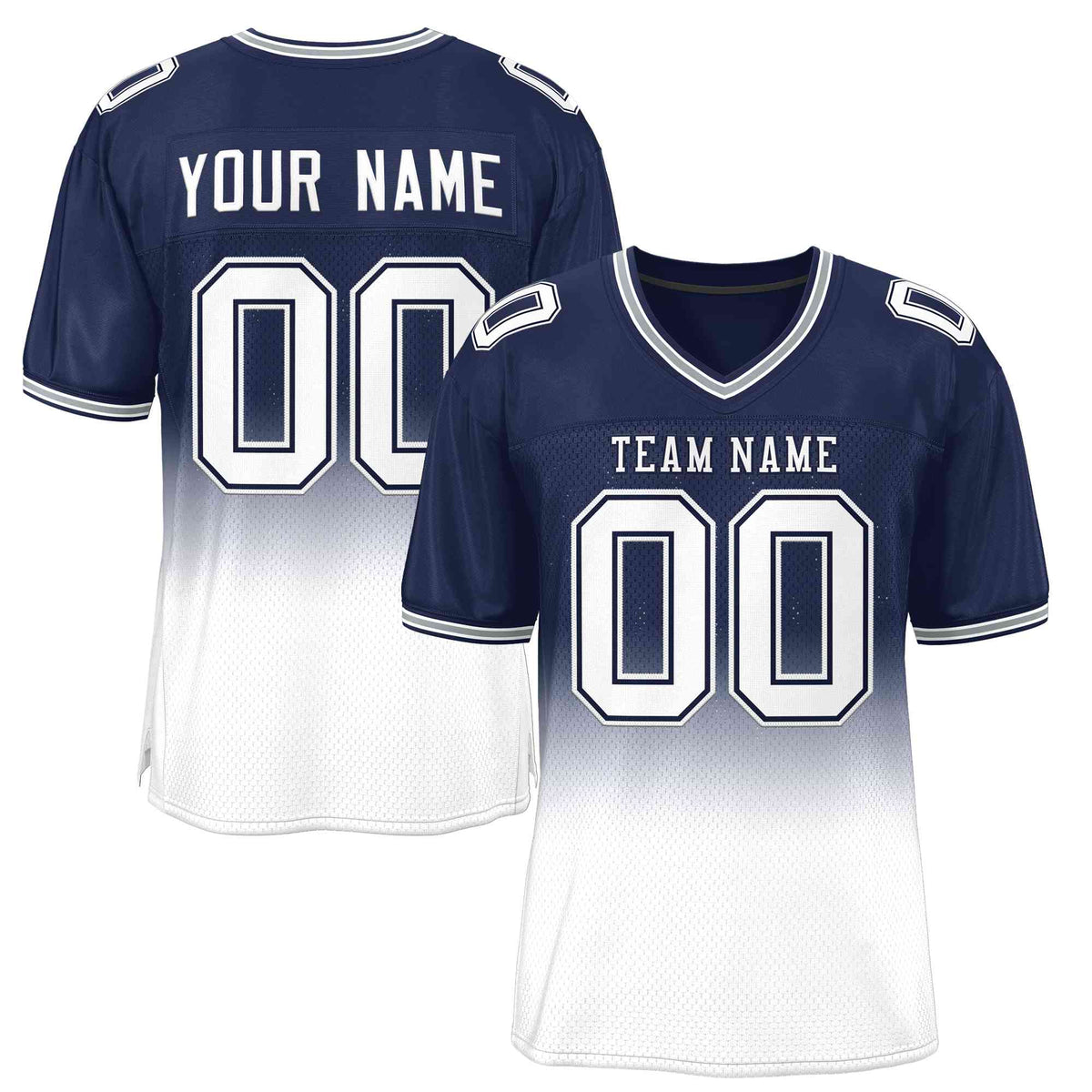 Custom Navy White White-Navy Gradient Fashion Outdoor Authentic American Football Jersey| KXKSHOP