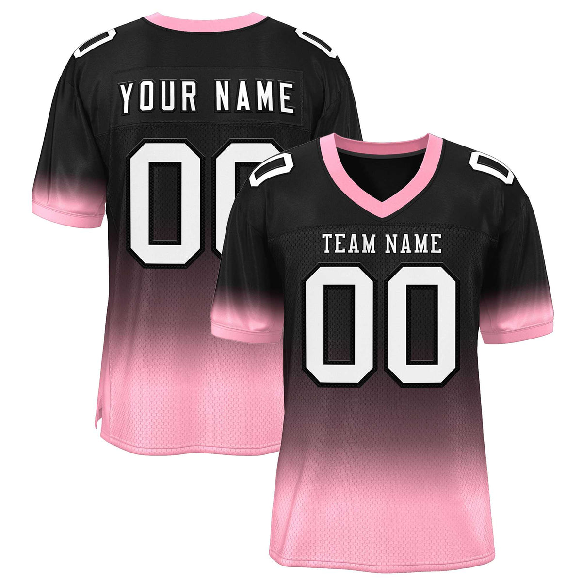 Custom Black Pink-White Gradient Fashion Personalized Team Football Jersey | KXKSHOP