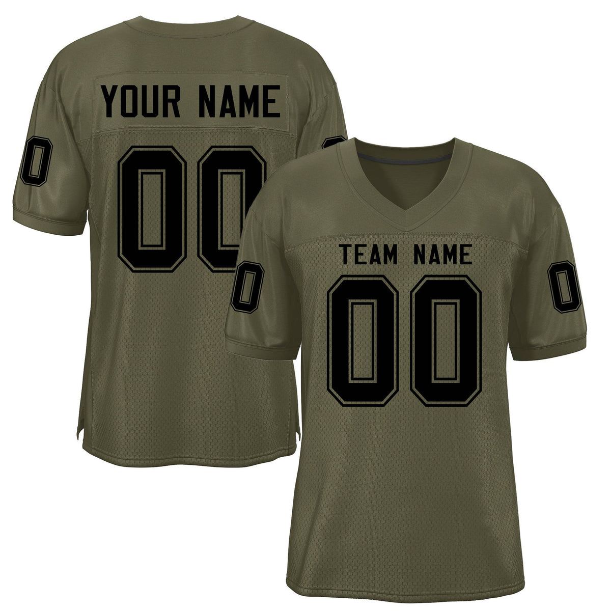 Custom Olive Classic Style Mesh Authentic American Football Jersey| KXKSHOP