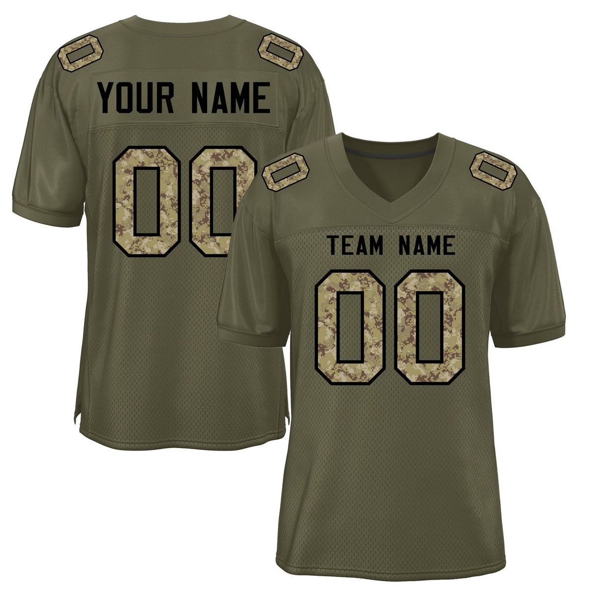 Custom Olive Classic Style Camo Mesh Authentic American Football Jersey| KXKSHOP