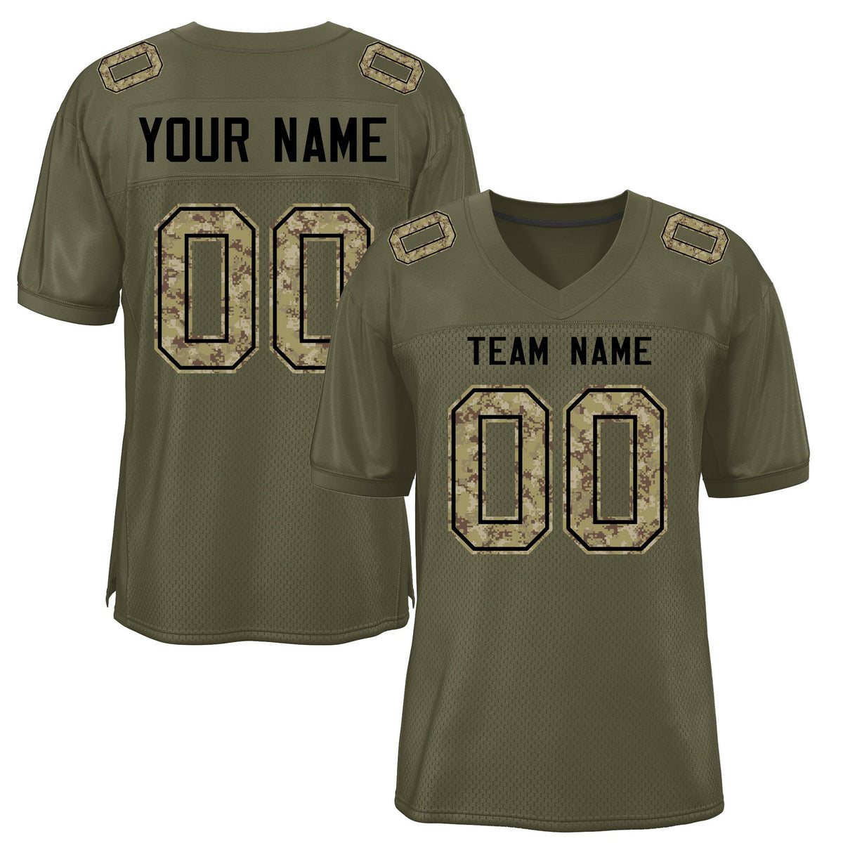 Custom Olive Classic Style Camo Mesh Authentic American Football Jersey| KXKSHOP