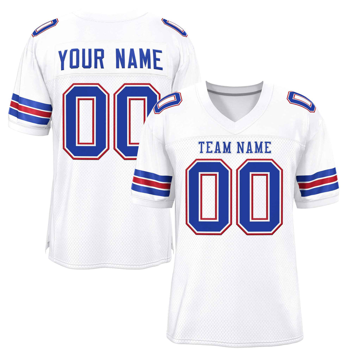 Custom White Royal-White Classic Style Authentic American Football Jersey| KXKSHOP