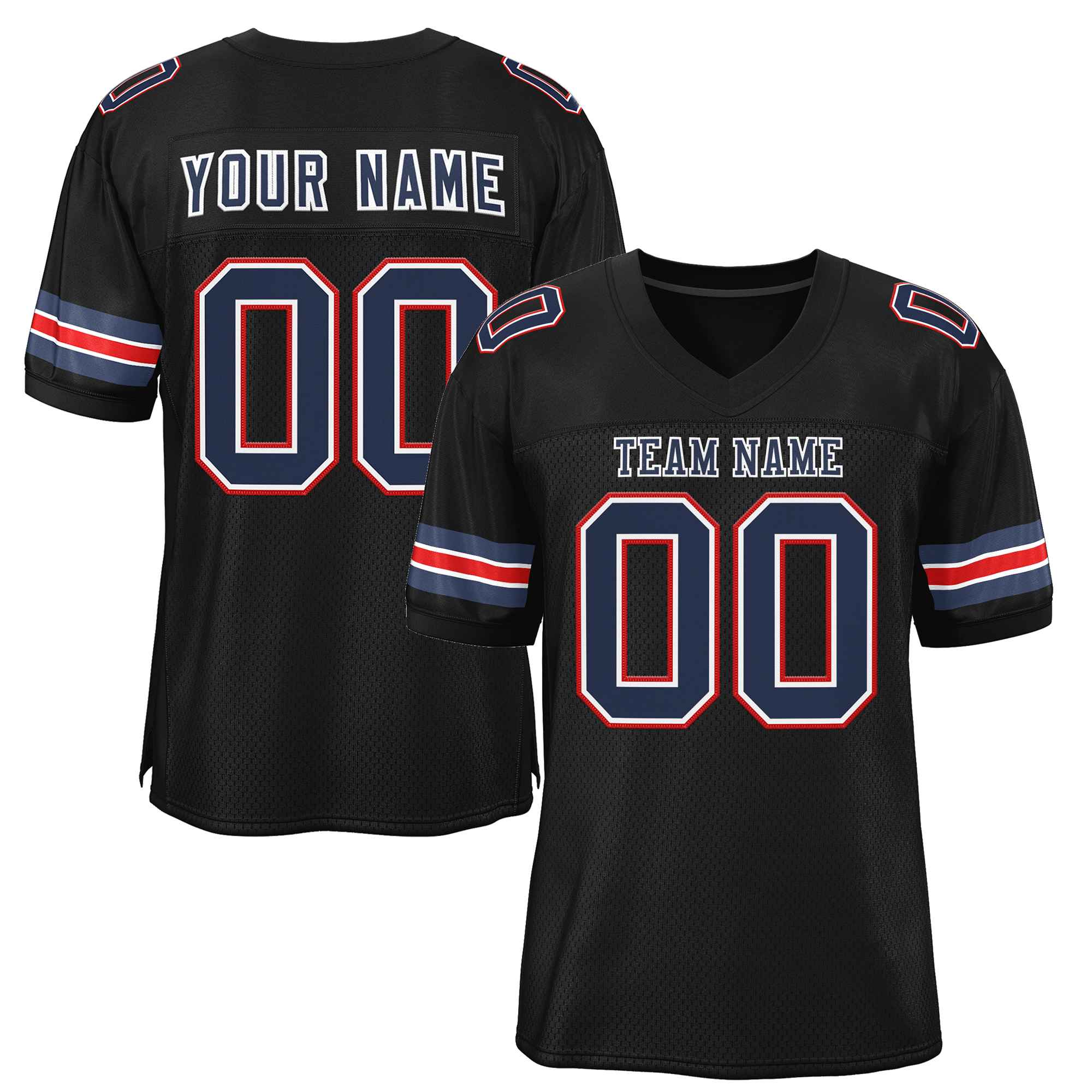 Custom Black Navy-White Classic Style Authentic American Football Jersey| KXKSHOP