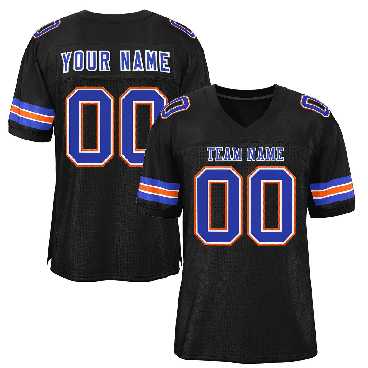Custom Black Royal-White Classic Style Authentic American Football Jersey| KXKSHOP