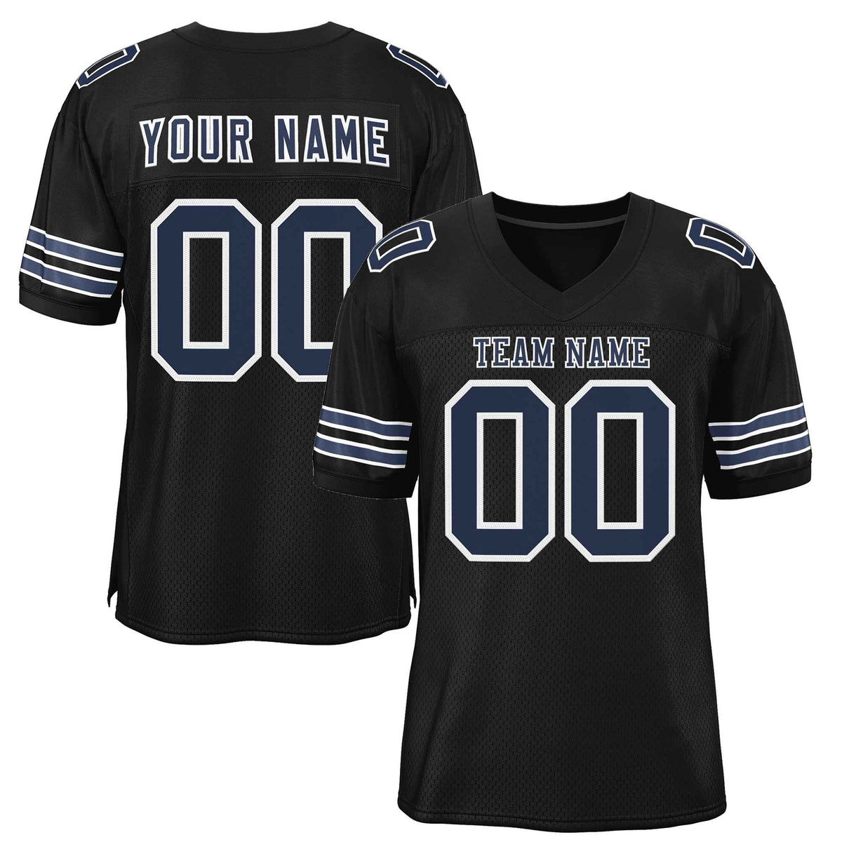 Custom Black Navy-White Classic Style Authentic American Football Jersey| KXKSHOP