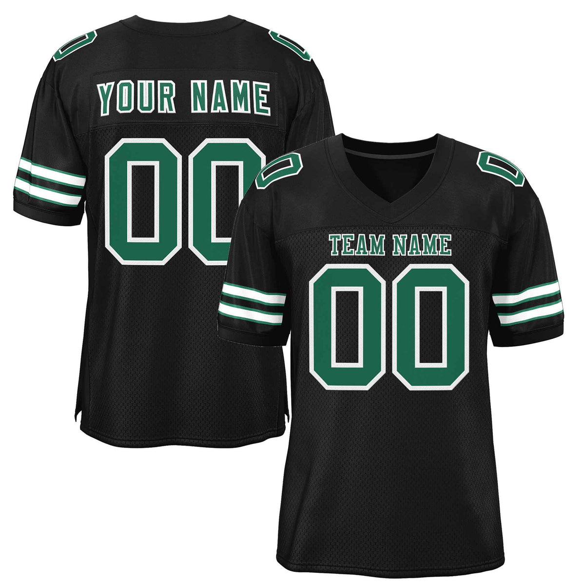 Custom Black Kelly Green-White Classic Style Authentic American Football Jersey| KXKSHOP