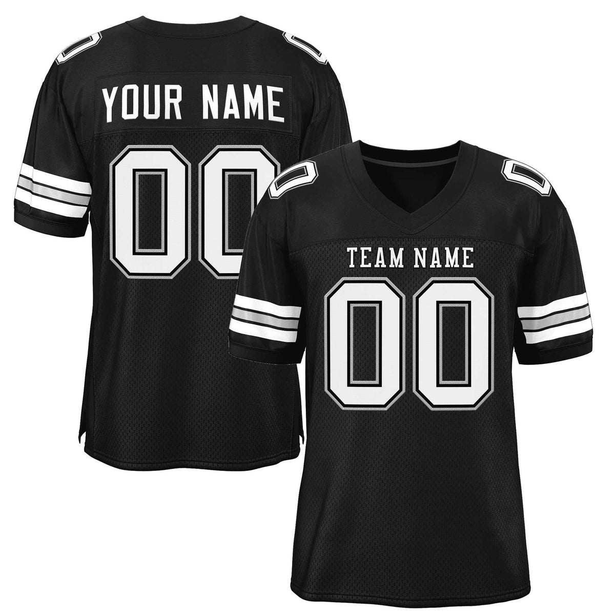 Custom Black White-Black Classic Style Authentic American Football Jersey| KXKSHOP