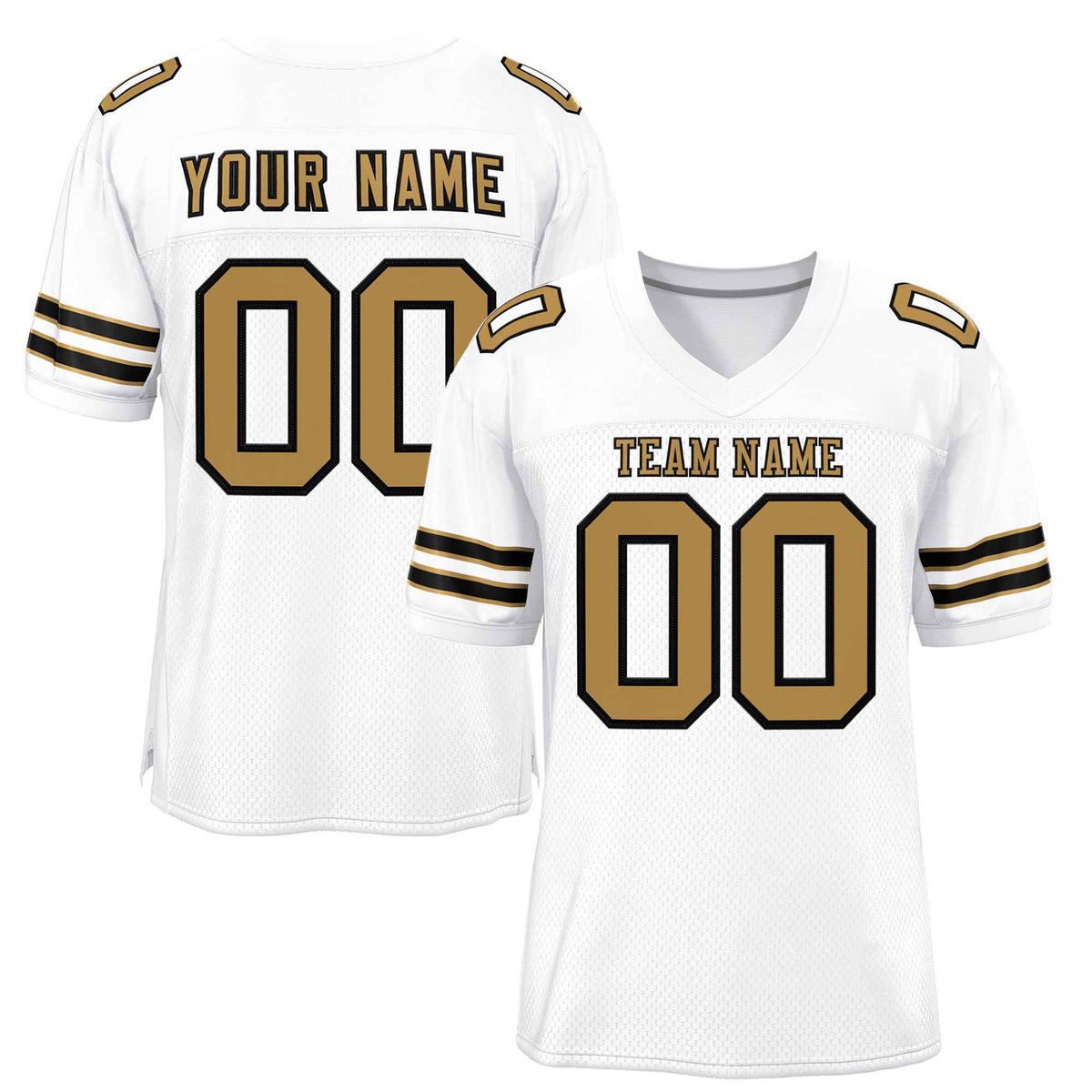 Custom White Old Gold-Black Classic Style Authentic American Football Jersey| KXKSHOP