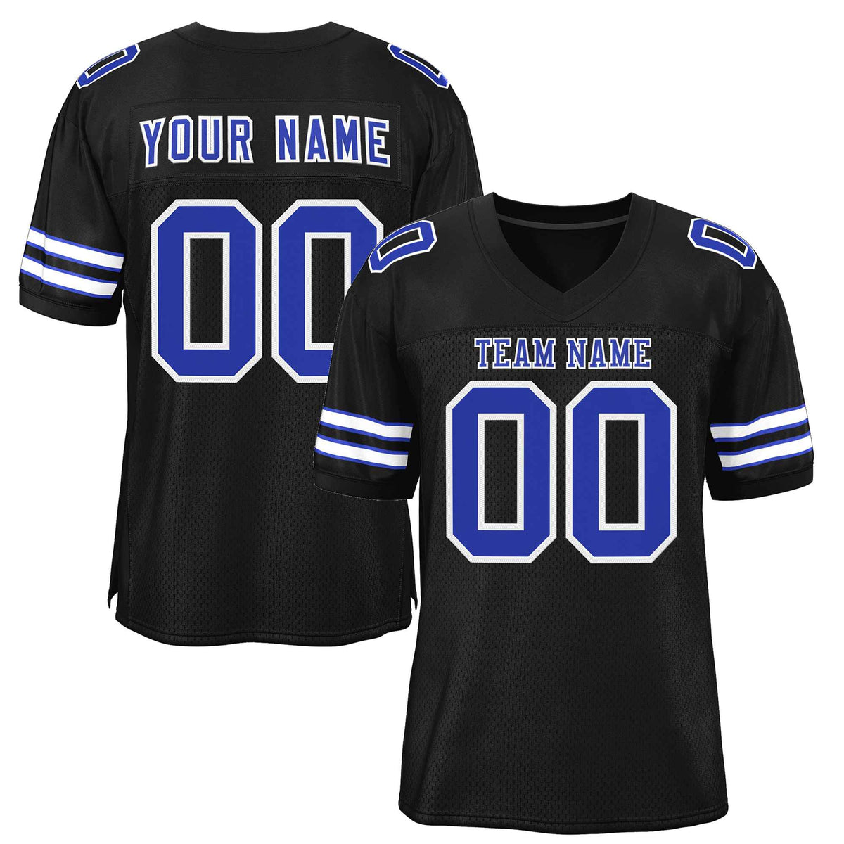 Custom Black Royal-White Classic Style Authentic American Football Jersey| KXKSHOP