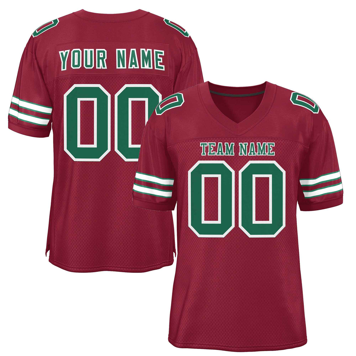 Custom Burgundy Kelly Green-White Classic Style Authentic American Football Jersey| KXKSHOP