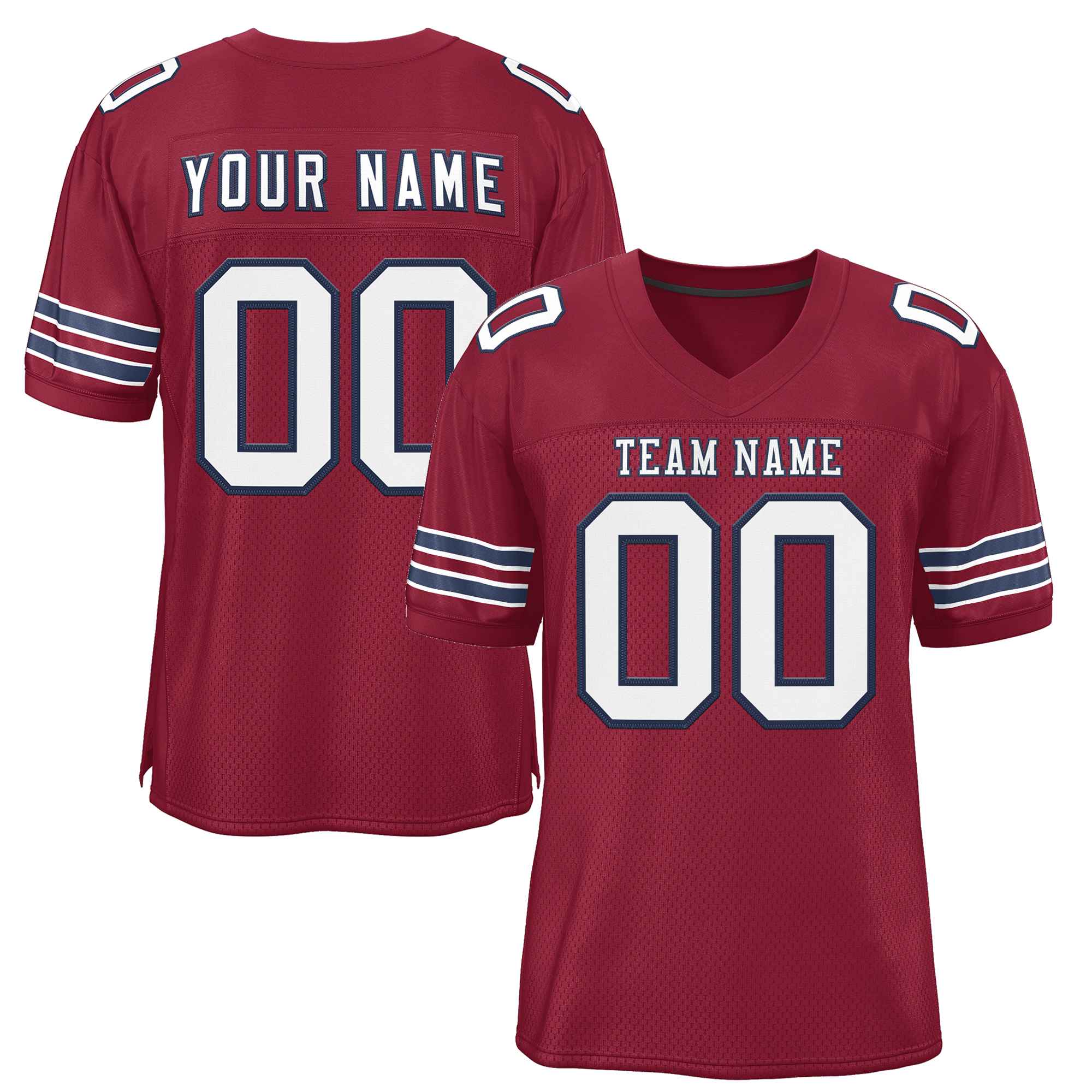 Custom Burgundy White-Navy Classic Style Authentic American Football Jersey| KXKSHOP
