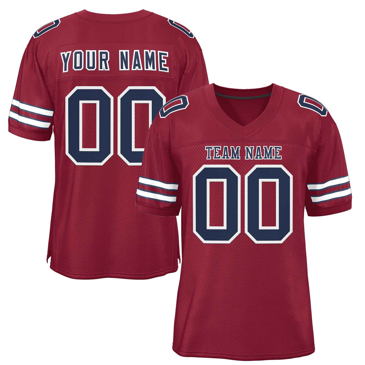 Custom Burgundy Navy-White Classic Style Authentic American Football Jersey| KXKSHOP