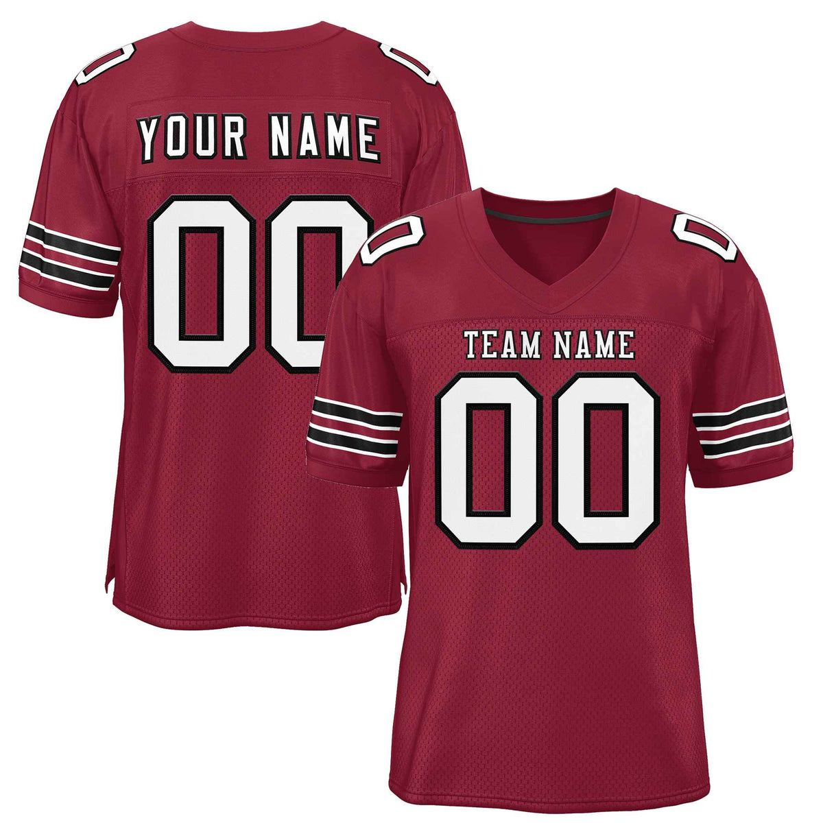 Custom Burgundy White-Black Classic Style Authentic American Football Jersey| KXKSHOP