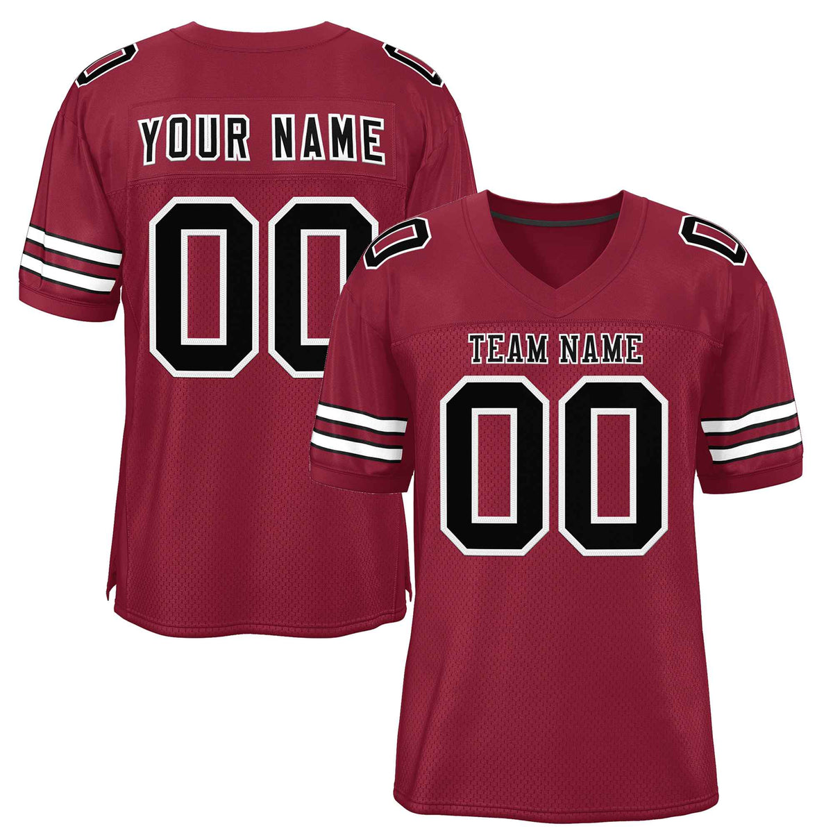 Custom Burgundy Black-White Classic Style Authentic American Football Jersey| KXKSHOP