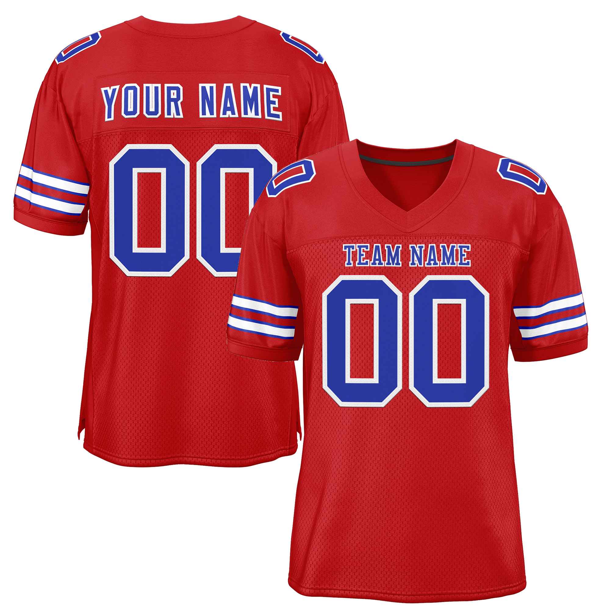 Custom Red Royal-White Classic Style Authentic American Football Jersey| KXKSHOP