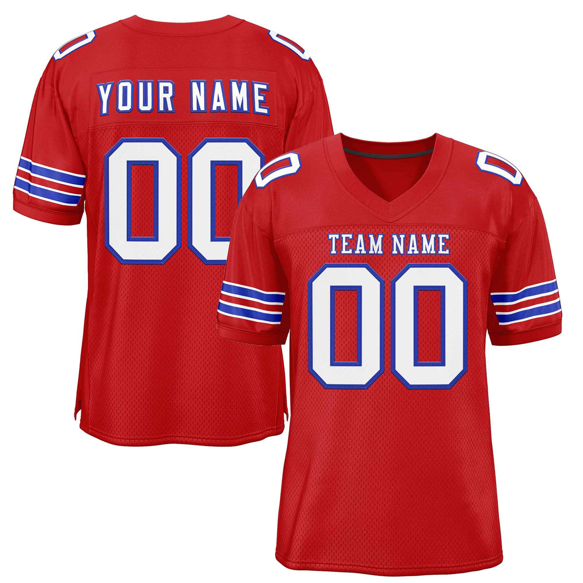 Custom Red White-Royal Classic Style Authentic American Football Jersey| KXKSHOP