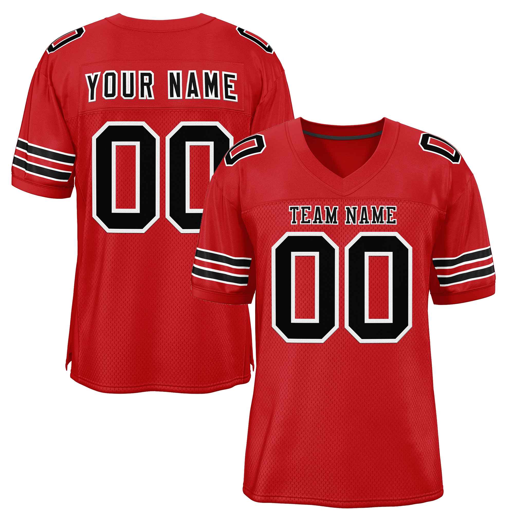 Custom Red Black-White Classic Style Authentic American Football Jersey| KXKSHOP