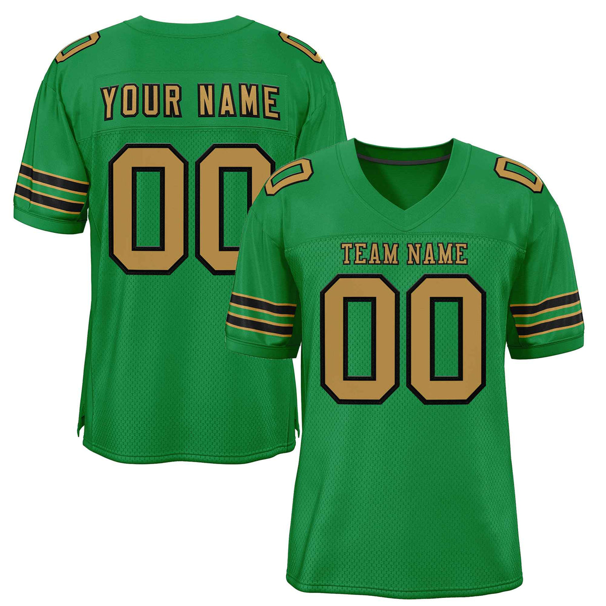 Custom Kelly Green Old Gold-Black Classic Style Authentic American Football Jersey| KXKSHOP
