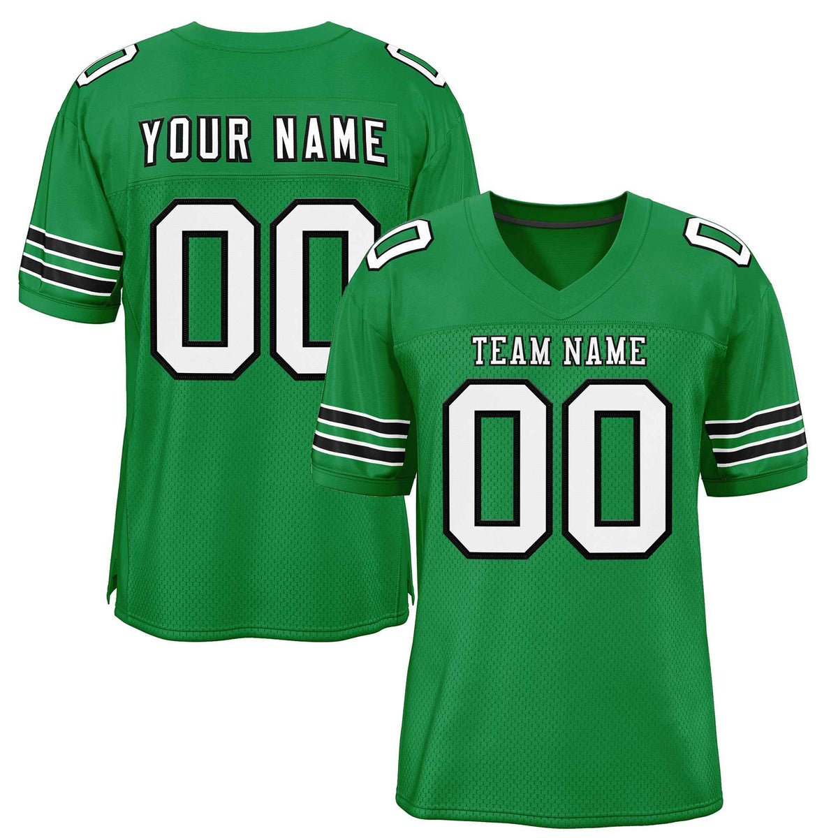 Custom Kelly Green White-Black Classic Style Authentic American Football Jersey| KXKSHOP